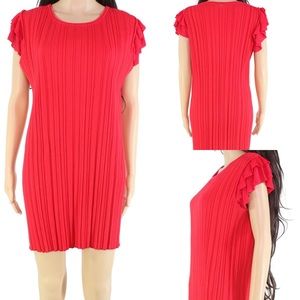 GENNY RED RIBBED KNIT DRESS SIZE 10